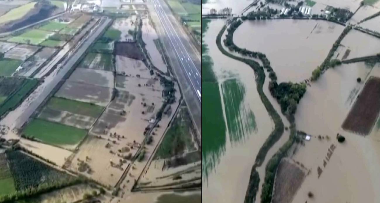 Gökçeada’da sele teslim olan bölgeler dron ile görüntülendi
