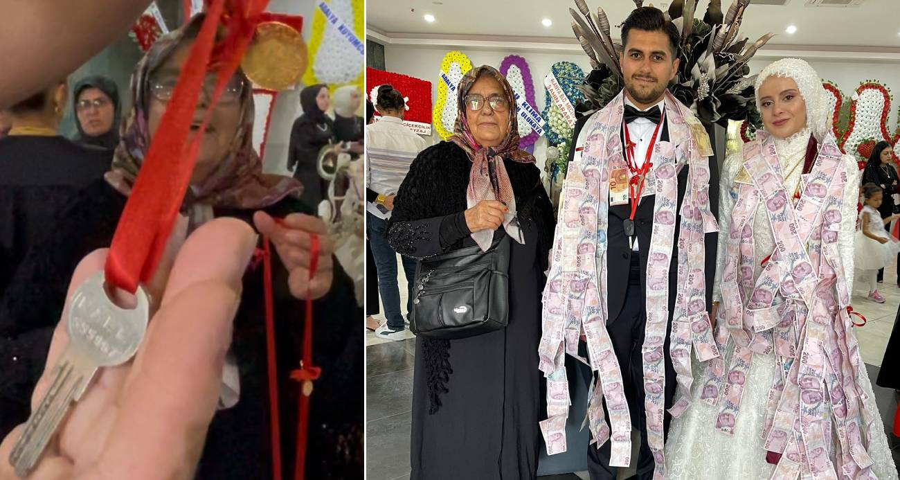 Tek torununa düğünde takı olarak ev, araba ve tarla hediye etti