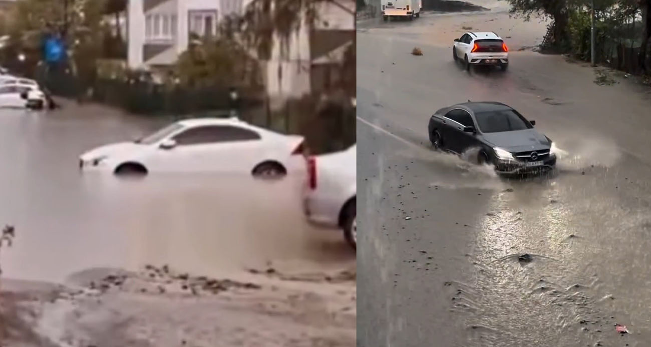 Tekirdağ’da köprü altları göle döndü, araçlar suya gömüldü