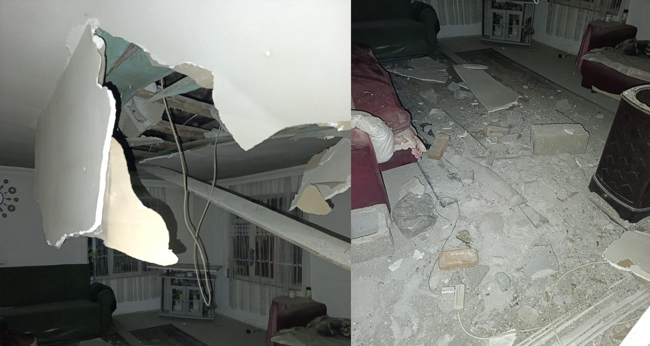 Depremde Gördes’te bir evin tavanı çöktü