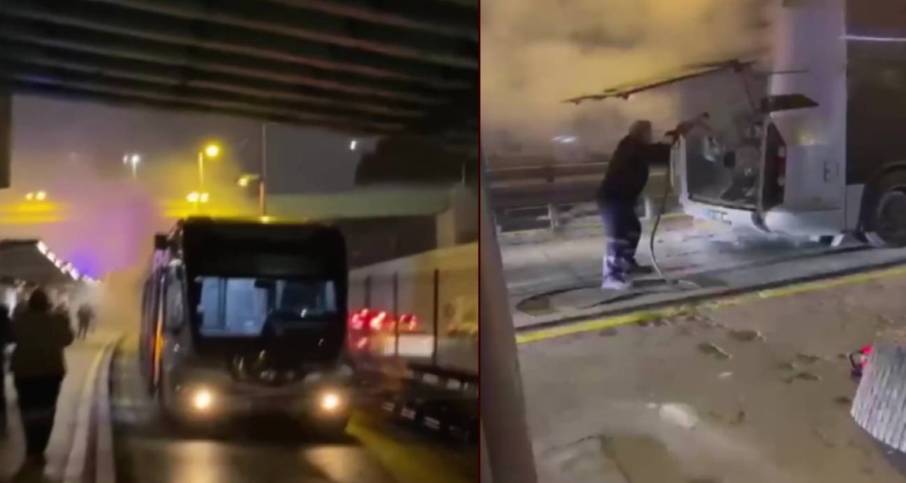 Edirnekapı’da metrobüste çıkan yangın paniğe neden oldu