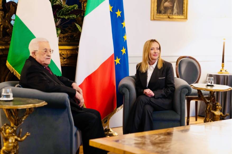 Meloni, Roma'da Filistin Devlet Başkanı Abbas ile görüştü