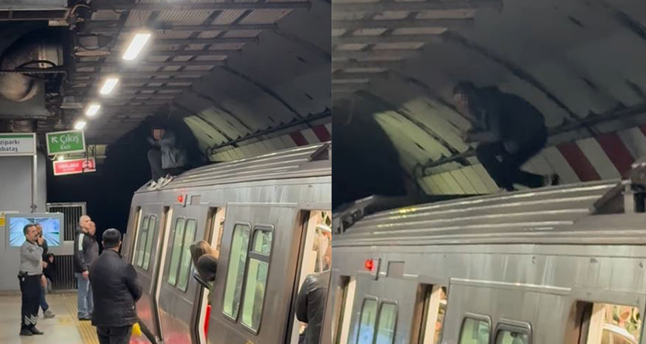 İstanbul’da metroda yaşanan ilginç anlar kamerada