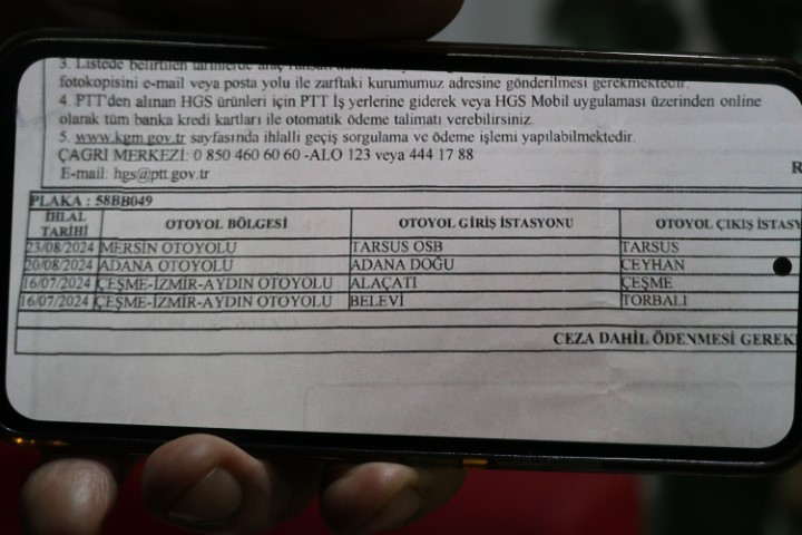 Hiç gitmediği turistik bölgelerde trafik cezası yedi