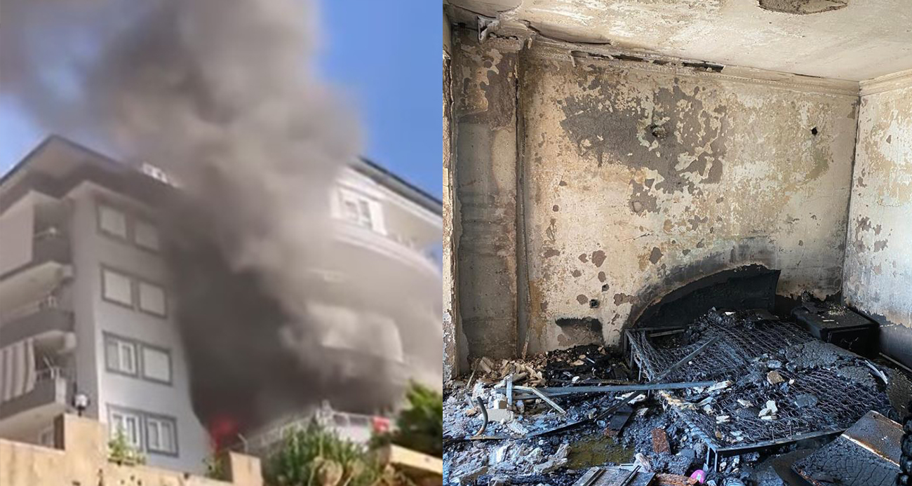 Alanya’da 5 katlı binada korkutan yangın