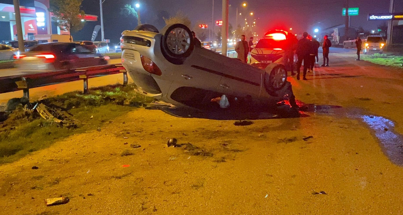 Bursa’da otomobil takla attı: 2 yaralı