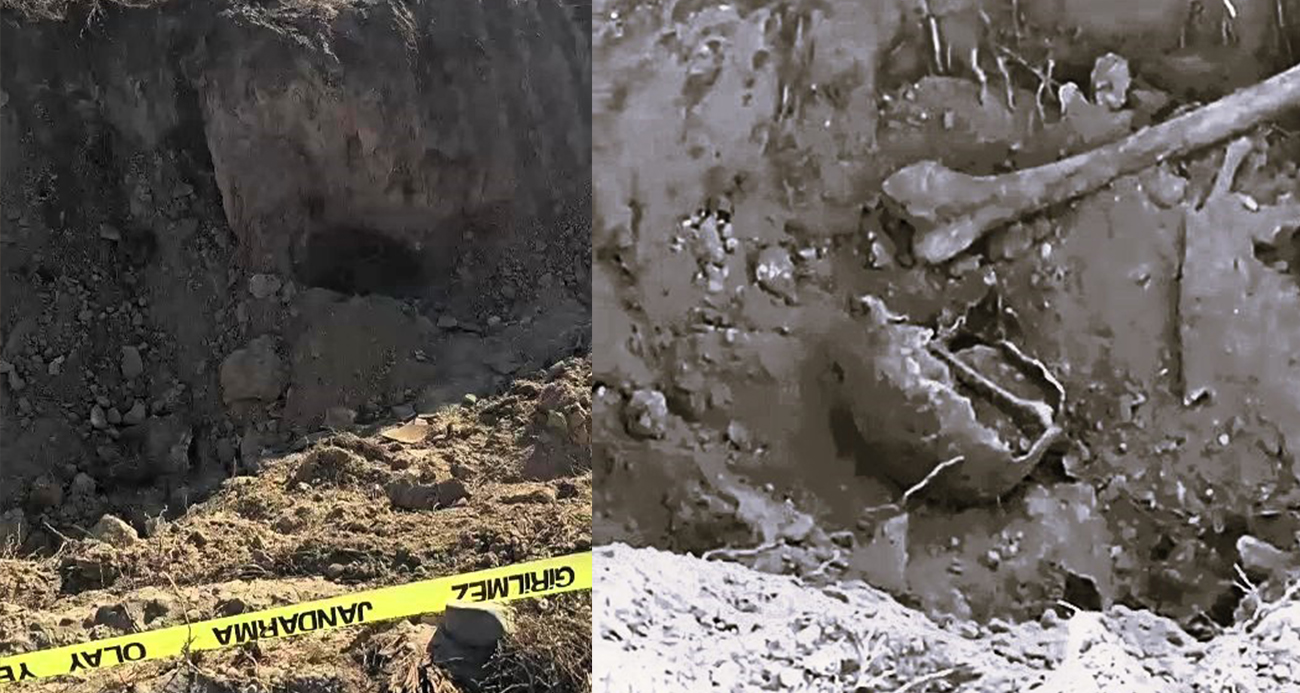 5 toprak küpün içerisinde insana ait kemik parçaları bulundu