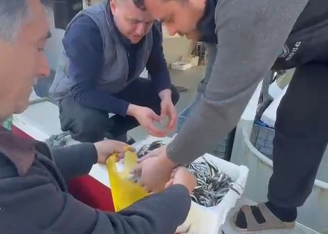 Kasasını 200 liraya alıp, tezgahta kilosunu 200 liraya satan esnaf, balıkçılar tarafından protesto edildi