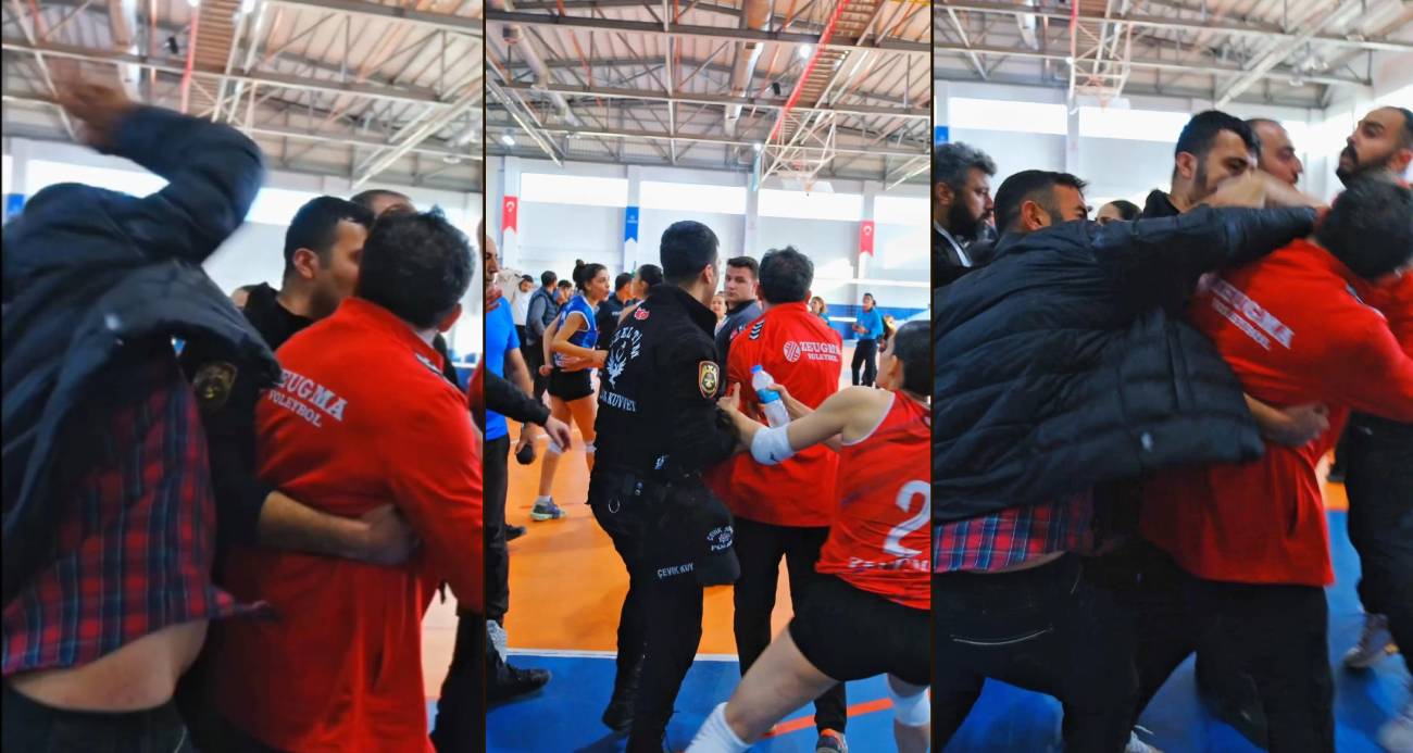 Kadın voleybol maçında kavga kamerada