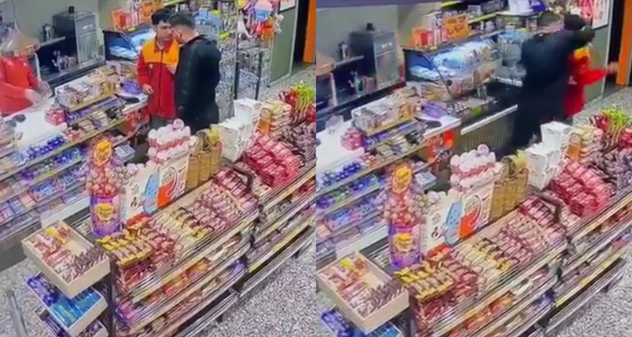 Alkollü müşteri, akaryakıt istasyonu çalışanını böyle darbetti