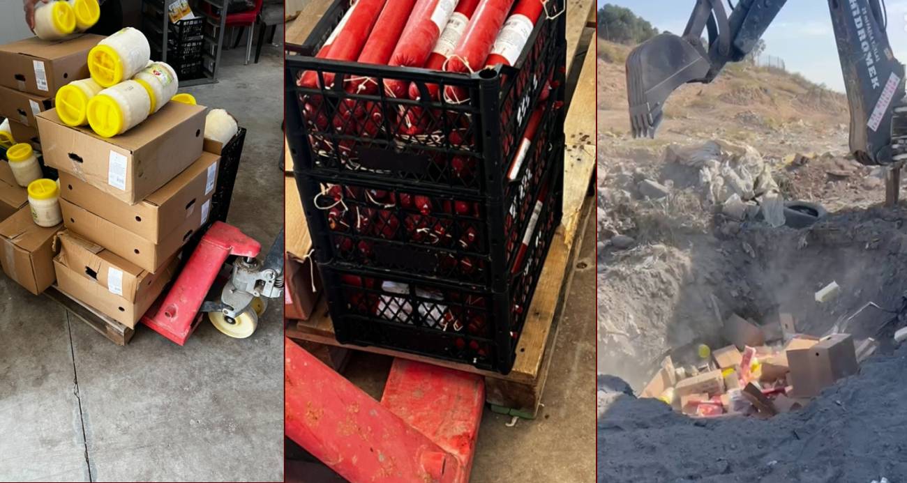 Sucuk, peynir, ketçaptan oluşan 1 ton gıda malzemesi toprağa gömülerek imha edildi