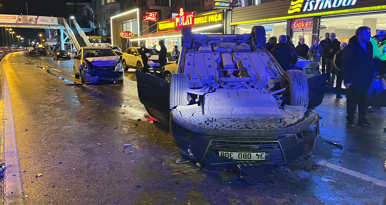 Küçükçekmece’de E5 yan yolda zincirleme kaza: 3 yaralı