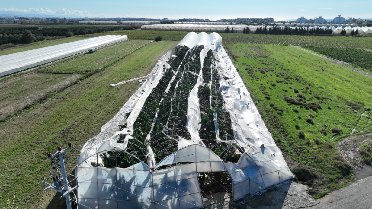Antalya’da hortumun seralara verdiği zararın boyutu gün yüzüne çıktı