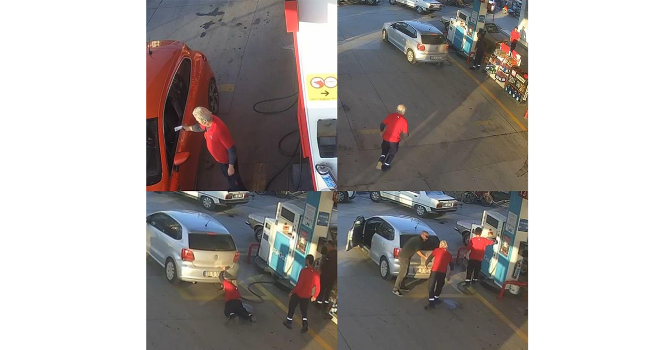 LPG pompası takılıyken hareket eden araca pompacı son anda müdahale etti
