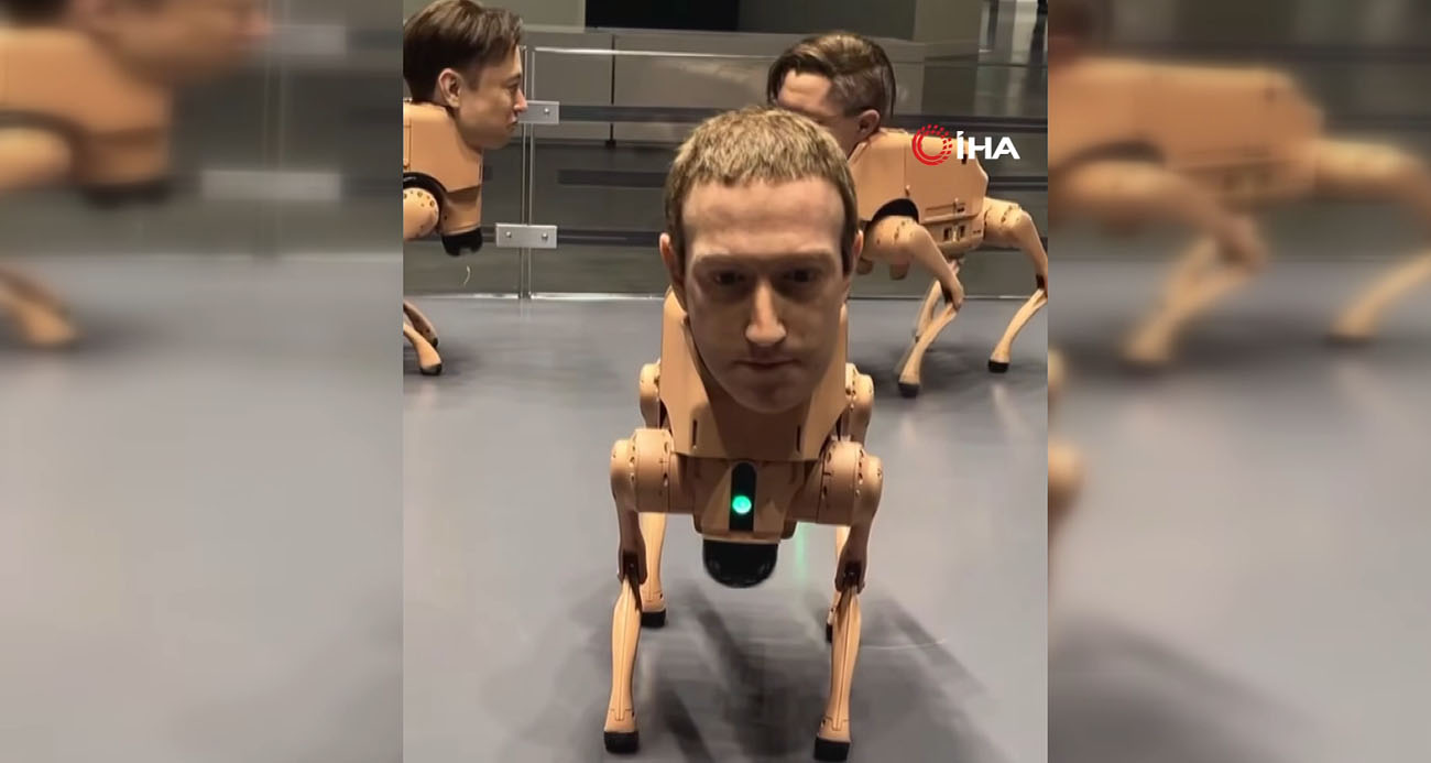 ABD'deki bir fuarda Elon Musk, Jeff Bezos, Mark Zuckerberg, Pablo Picasso ve Andy Warhol'un maskelerini taşıyan otonom robot köpekler büyük ilgi topladı.