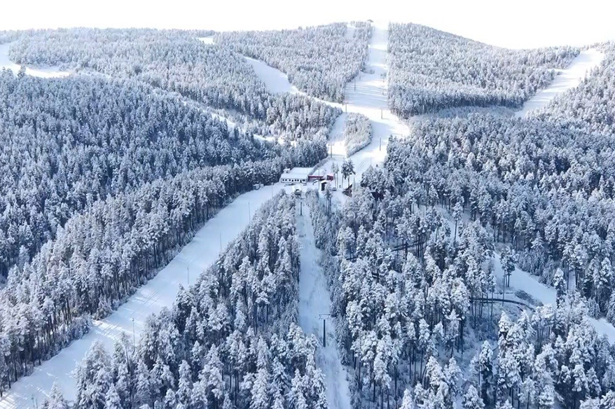 Beyaza bürünen Sarıkamış havadan görüntülendi