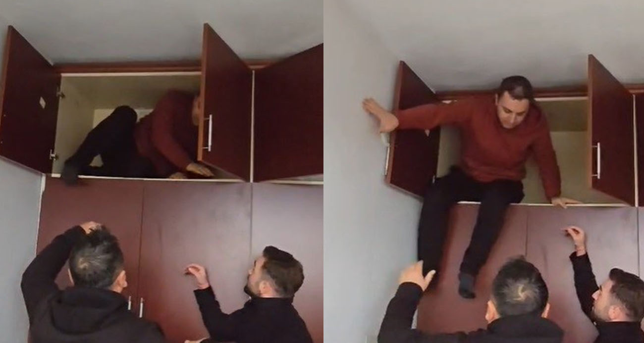 Aranan şahsın yakalandığı yer pes dedirtti