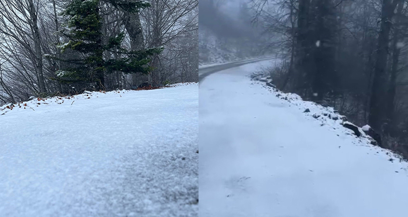 Kartepe beyaza büründü, kartpostallık görüntüler ortaya çıktı