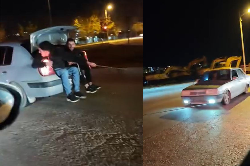 Arızalanan FİAT TOFAŞ’ı iple çektiler