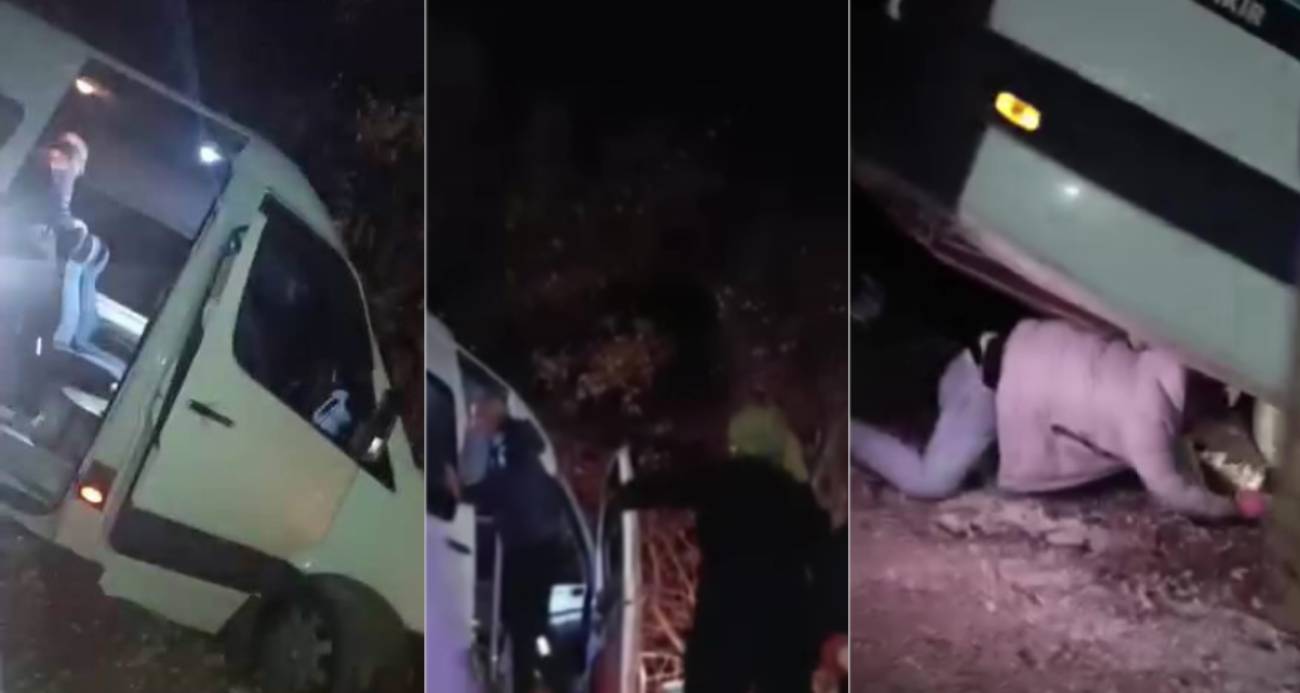 Yolcu minibüsü şarampolde asılı kaldı, faciadan dönüldü