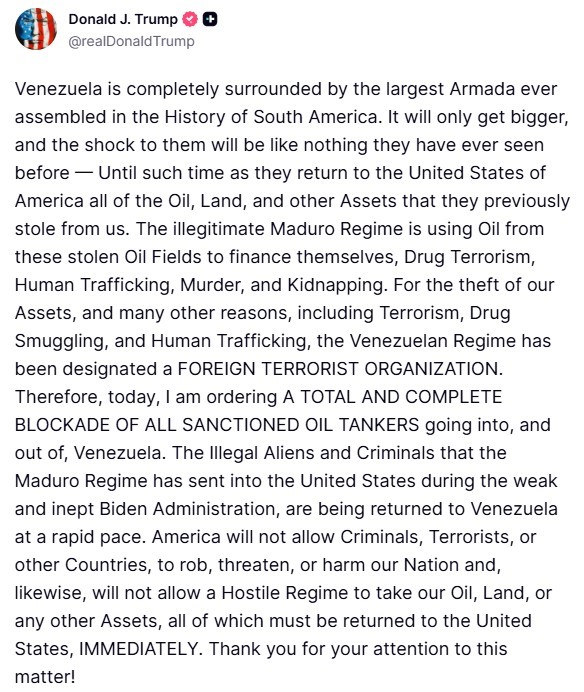 Trump, Venezuela rejiminin 