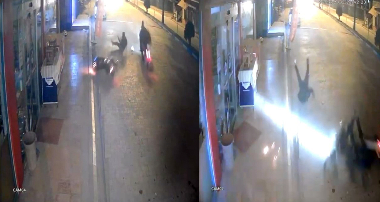 Osmaniye’de motosiklet kazası kamerada