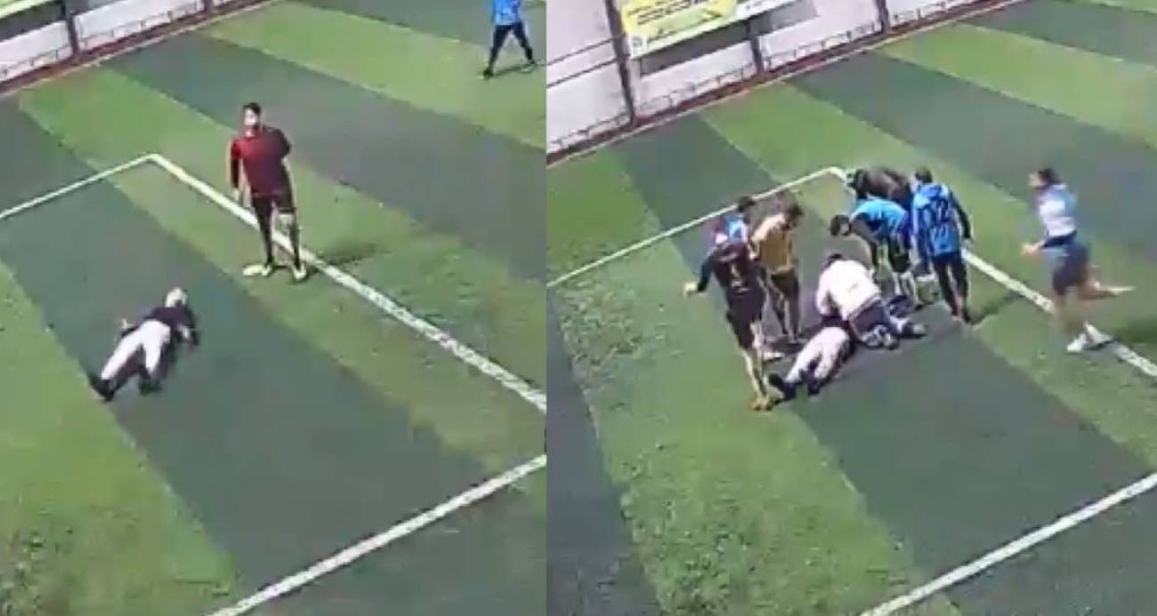 Halı sahada ölüm kameraya yansıdı