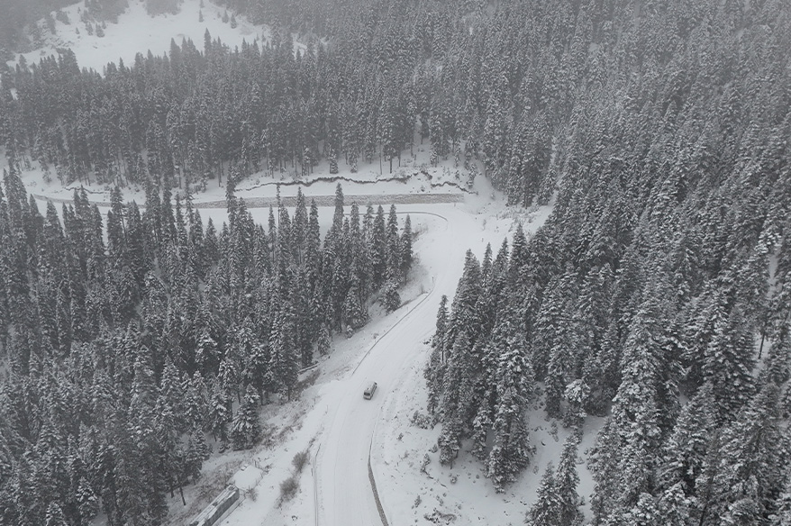 Beyaza bürünen Ilgaz Dağı böyle görüntülendi