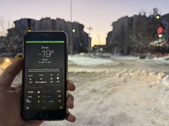 Sivas’ta termometreler eksi 19 dereceyi gösterdi