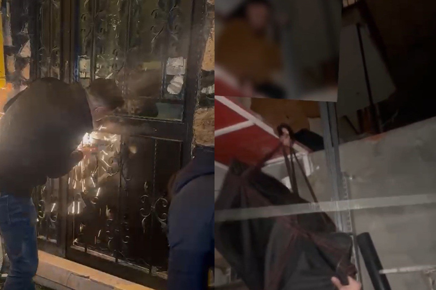 Kumar oynatılan mekana kapıyı ikiye bölerek giren polis, çatıdan kaçmaya çalışanları yakaladı