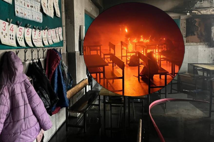 Alanya’da ilkokul sınıfının klima ünitesinde çıkan yangın korkuttu