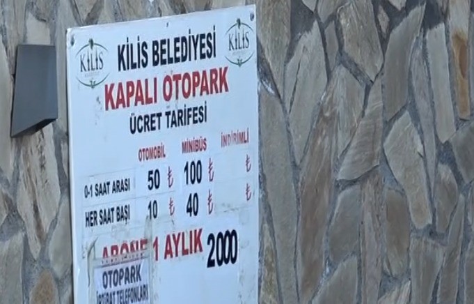 Kilis Belediyesine ait kapalı otoparkta yüzde 100 zam