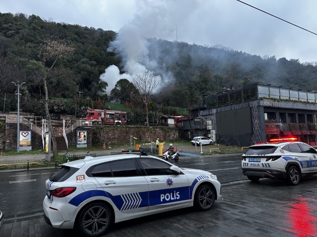 Beşiktaş’ta korkutan yangın: Müştemilat alev alev yandı