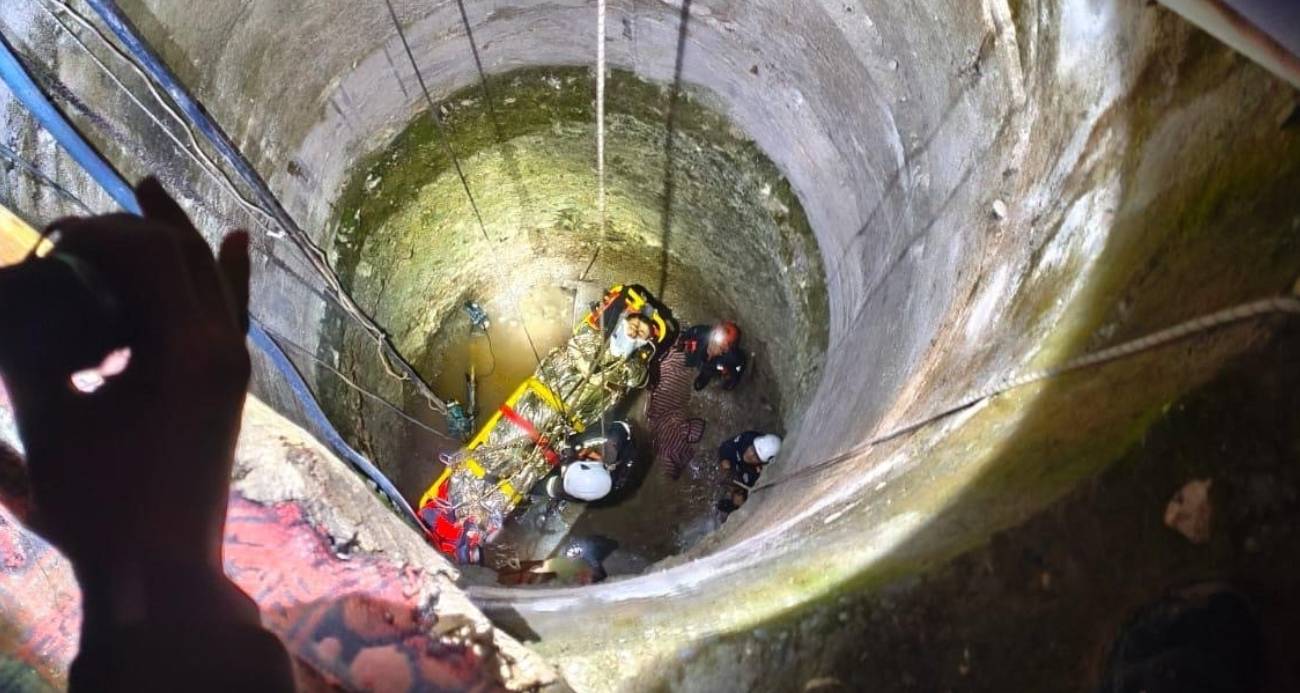 Metrelerce derinlikteki kuyuya düşen genç operasyonla kurtarıldı