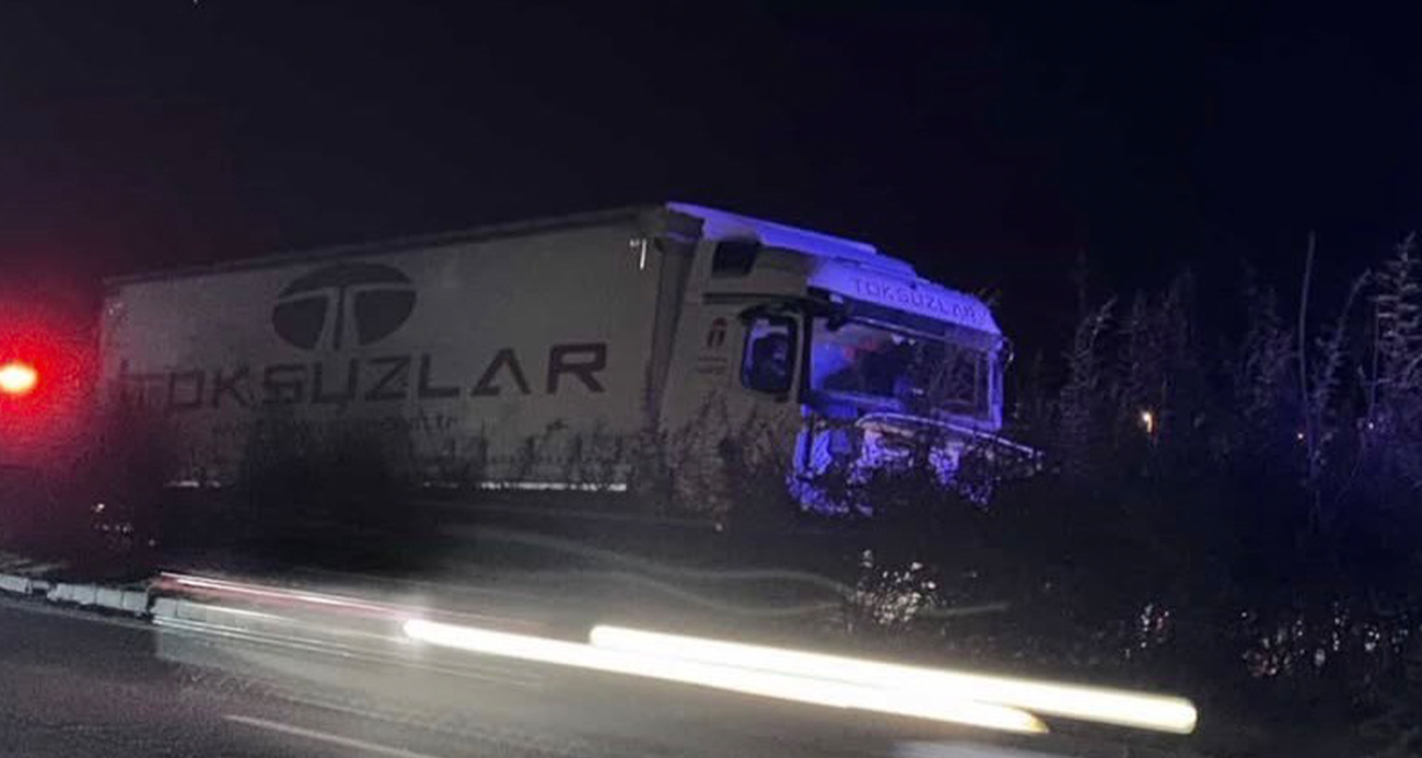 Giresun’da tır aydınlatma direğine çarptı, şoför hayatını kaybetti