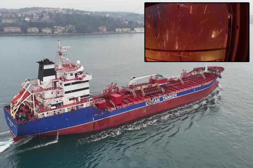 Odessa'da Rusya'nın saldırısında Türk gemisinin isabet aldığı anlara ilişkin görüntüler ortaya çıktı