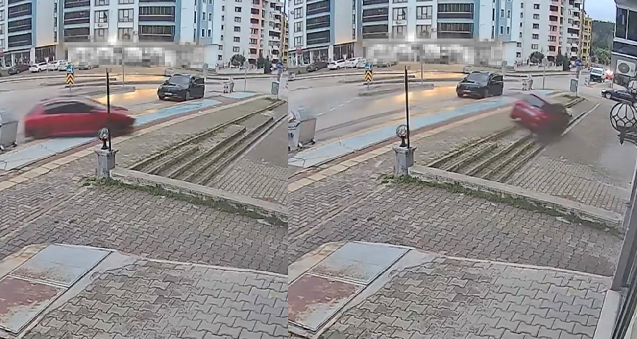 Direksiyon dersinde fren yerine gaza bastı: Otomobil dükkânın önüne uçtu