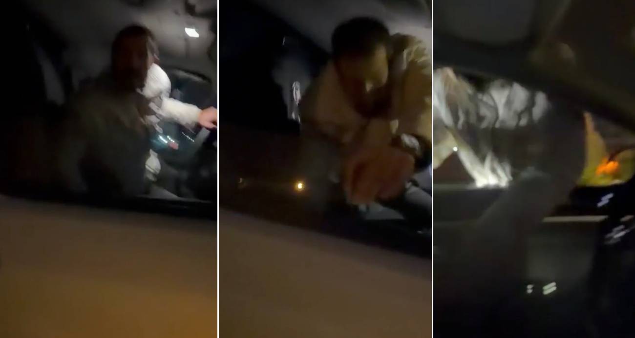 Önce araca saldırdı, ardından araçtakileri bıçakladı... O anlar kamerada