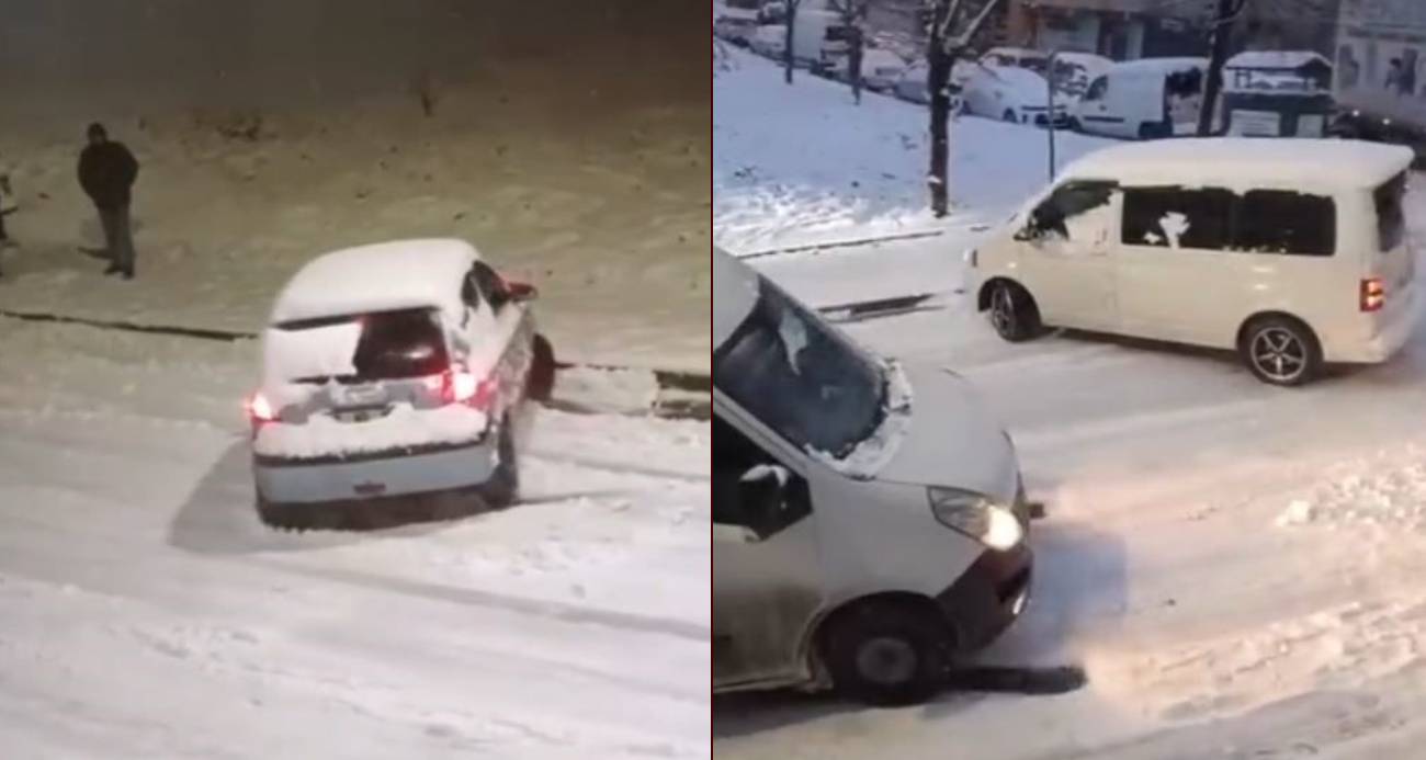Sultangazi’de kar yağışı kazalara neden oldu: Caddeler buz pistine döndü