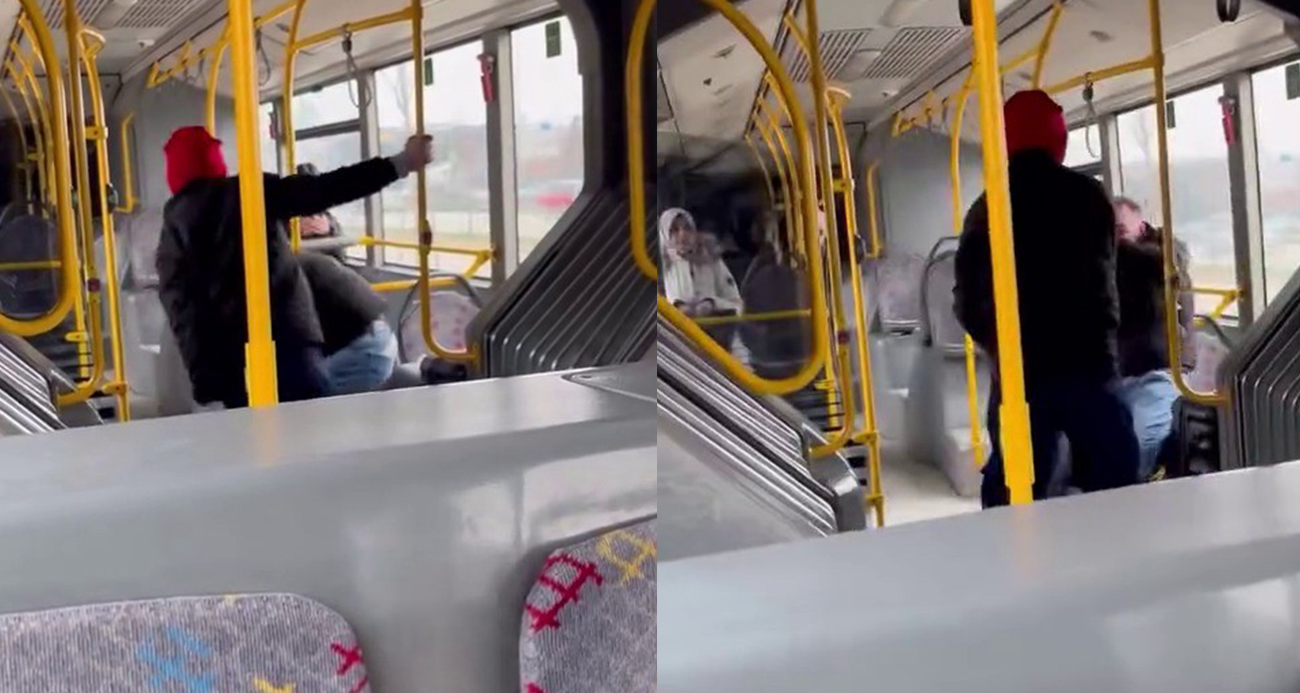 Otobüsün içinde tekme tokat böyle darp etti..."Komutanıma bıçak çekmişti"