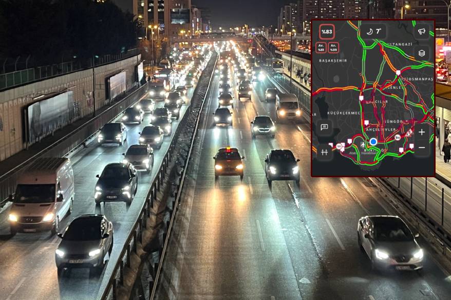 İstanbul’da trafik yoğunluğu yüzde 83’e ulaştı