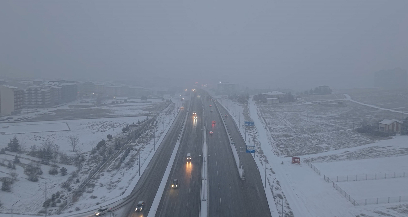 Ulaşımda 43 ilin geçiş güzergahı Kırıkkale’de kar yağışı etkili oldu