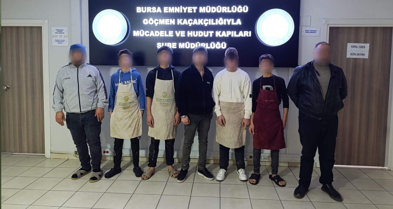 Bursa’da kaçak işçi operasyonu: 5’i çocuk 5 yabancı uyruklu şahıs yakalandı