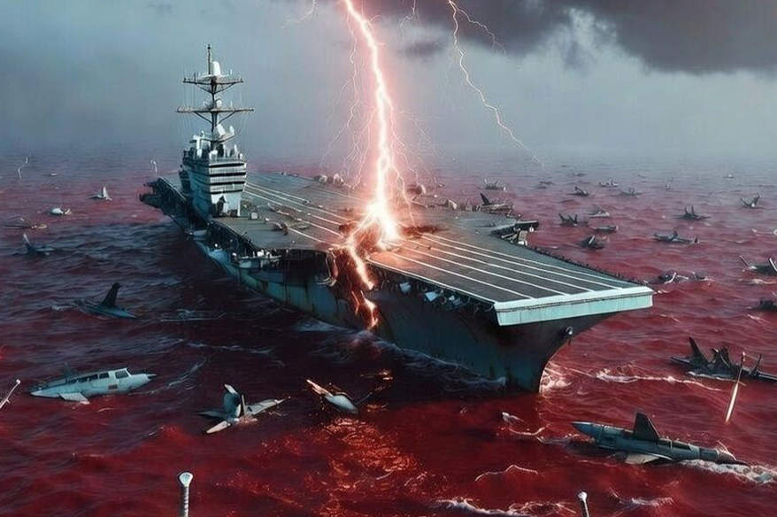 İran Devrim Muhafızları Ordusu'ndan ABD uçak gemisini hedef alan paylaşım