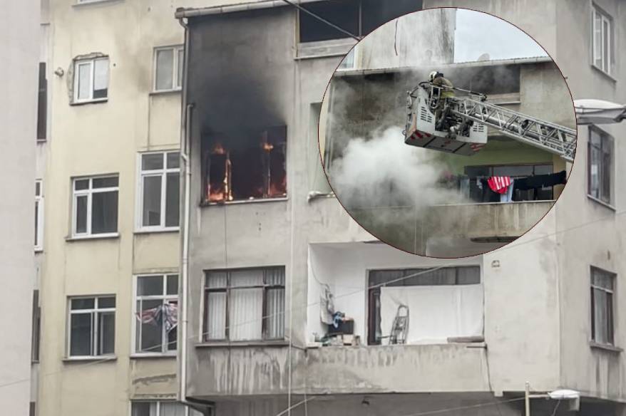 Şişli’de 5 katlı binada korkutan yangın