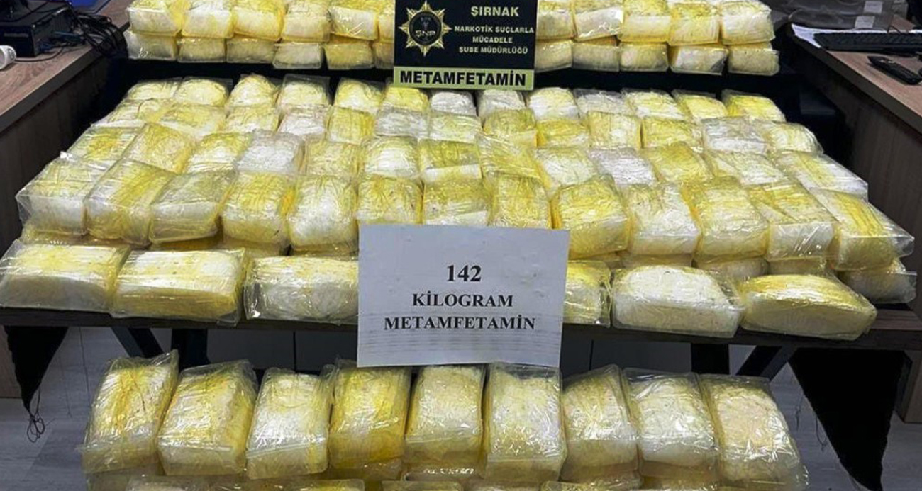 Cizre’de 142 kilo metamfetaminle yakalanan 2 zehir taciri tutuklandı