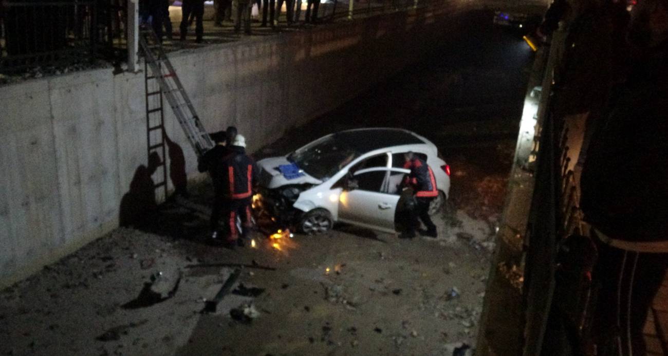Kontrolden çıkan otomobil sulama kanalına düştü: 1 yaralı