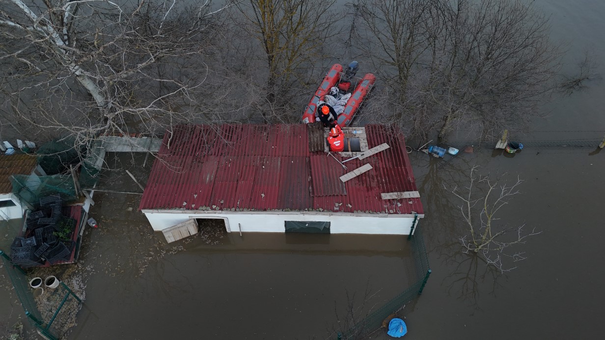 Meriç Nehri taştı; hayvanlar tahliye edildi, çiftçi malını kurtardı