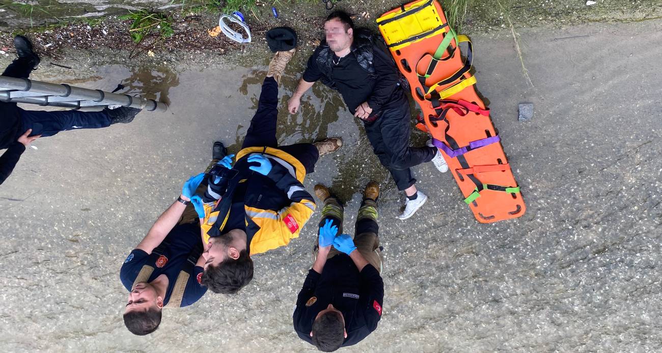 Bursa’da dereye düşen adam kalp masajıyla hayata döndürüldü