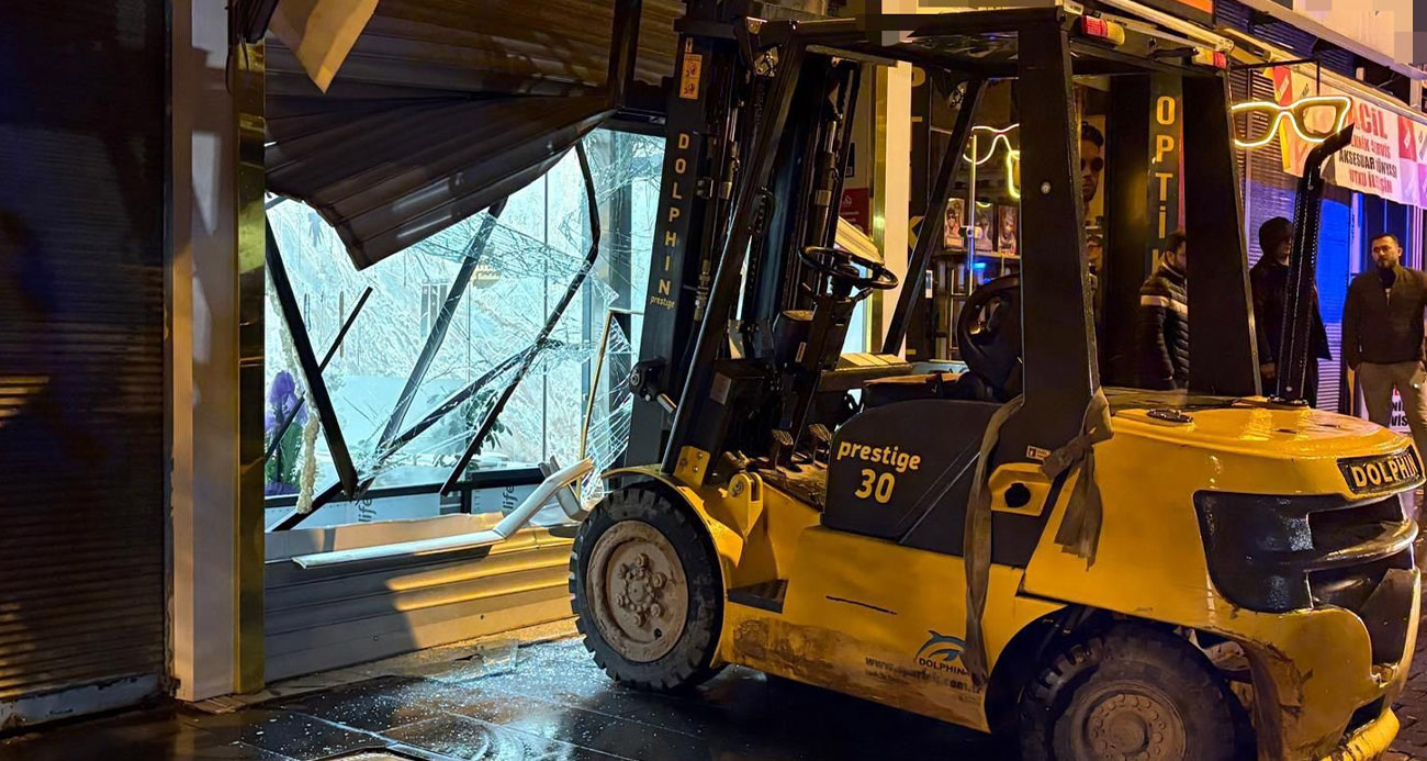Forkliftli hırsız kamerada
